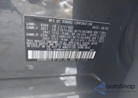 2023 Subaru Ascent Limited 8-Passenger from USA, damaged, VIN 4S4WMAND5P3457844